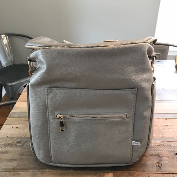 grey fawn design diaper bag
